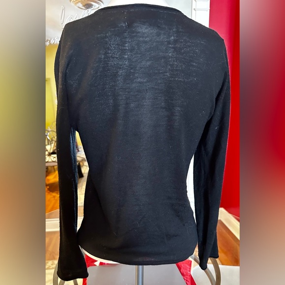 ELLEN TRACY- 100% EXTRA FINE MERINO WOOL SWEATER- BLACK SIZE S - Picture 3 of 6
